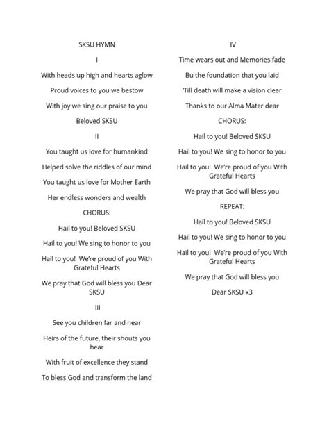 SKSU Hymn .